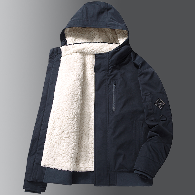 羊羔绒棉衣男冬季加绒加厚宽松