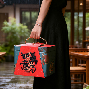 文创茶叶罐礼盒空盒高档通用散茶茶点茶叶包装金属大铁罐中式提盒