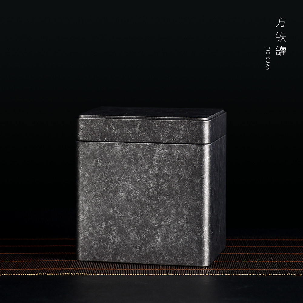 复古方形大号茶叶罐铁盒通用金属马口铁密封储存罐茶桶定制