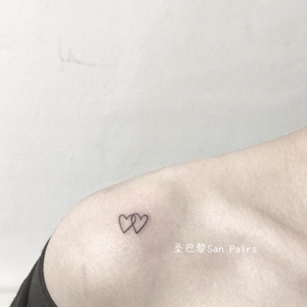 黑色简约爱心迷你小纹身贴防水女持久性感锁骨韩国仿真可爱小清新