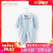 Quần áo trẻ em mùa thu và mùa đông nam cotton dày romper ấm áp 0-3 tháng tuổi Quần áo trẻ sơ sinh mùa thu quần áo dính liền 6 - Áo liền quần