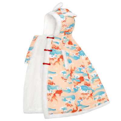 婴儿挡风披风斗篷加绒加厚保暖