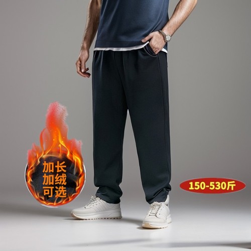 运动男款简约加肥加大码直筒裤