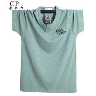 特大新款潮胖男夏青年宽松纯棉短袖薄T恤加肥加大码半袖肥佬汗衫