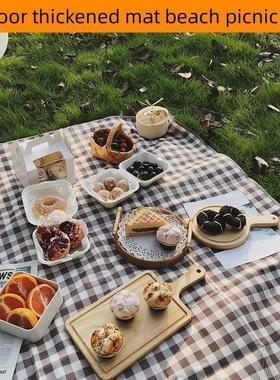 Outdoor Thicken Pad Blanket Camping Beach Plaid Picnic Mat