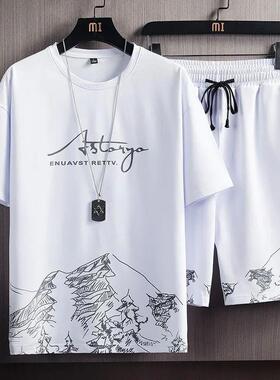 Summer Clothes For Men 2 Piece Men Set Short Sleeve Tshirt S