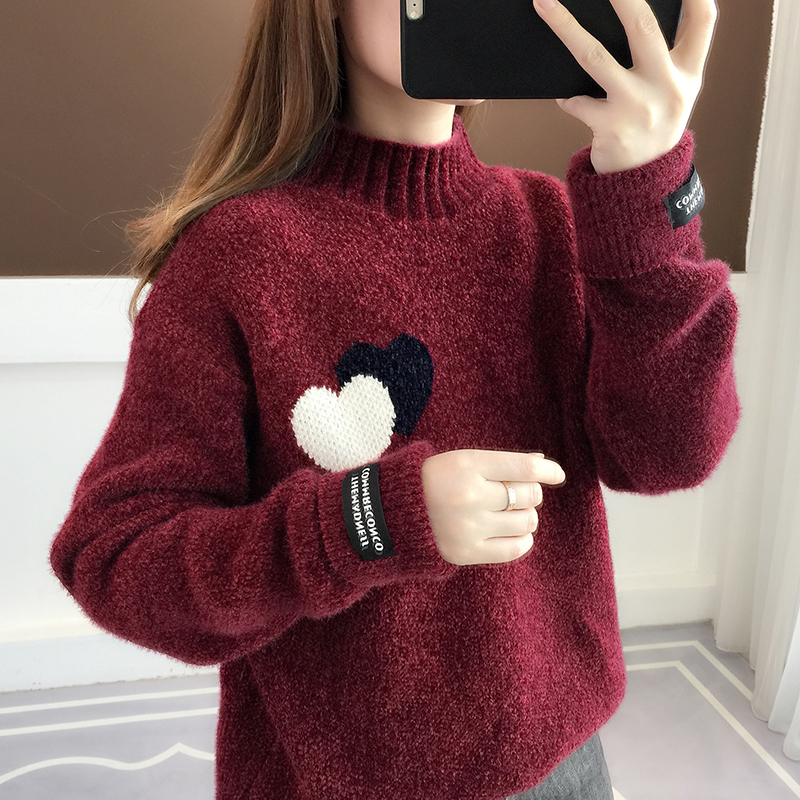 绒毛衣宽松外穿加厚慵懒风打底衫