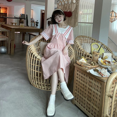 Real price academy bow Navy collar mid length short sleeve dress