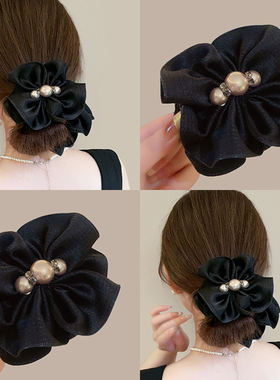 东方之珠花都丸子夹布艺褶皱发夹女高马尾抓夹气质半扎发夹子头饰