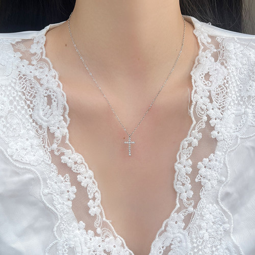 轻奢ins风百搭十字架锁骨链