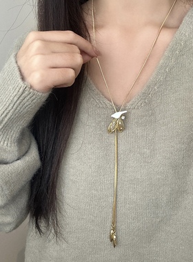 unbeaten轻奢树叶抽拉项链