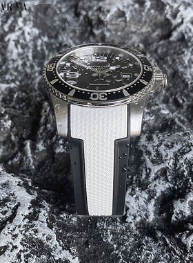 适配浪琴康卡斯表带柔软硅胶男款L3.742/740/781/642/641胶带21mm