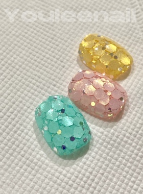 Youleenail 美甲亮片幻彩闪粉韩国亮片 奶油马卡龙 油画风