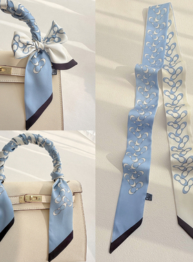 115CM加长款绑手提包丝巾小长条女窄飘带高级感绑包丝带手柄丝巾