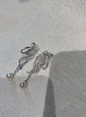 Stella手作飞天敦煌神女极光炫彩淡水珍珠耳环通体925银