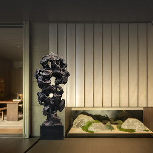 太湖石落地禅意新中式 饰 大型摆件树脂创意民宿酒店高级宋代美学装