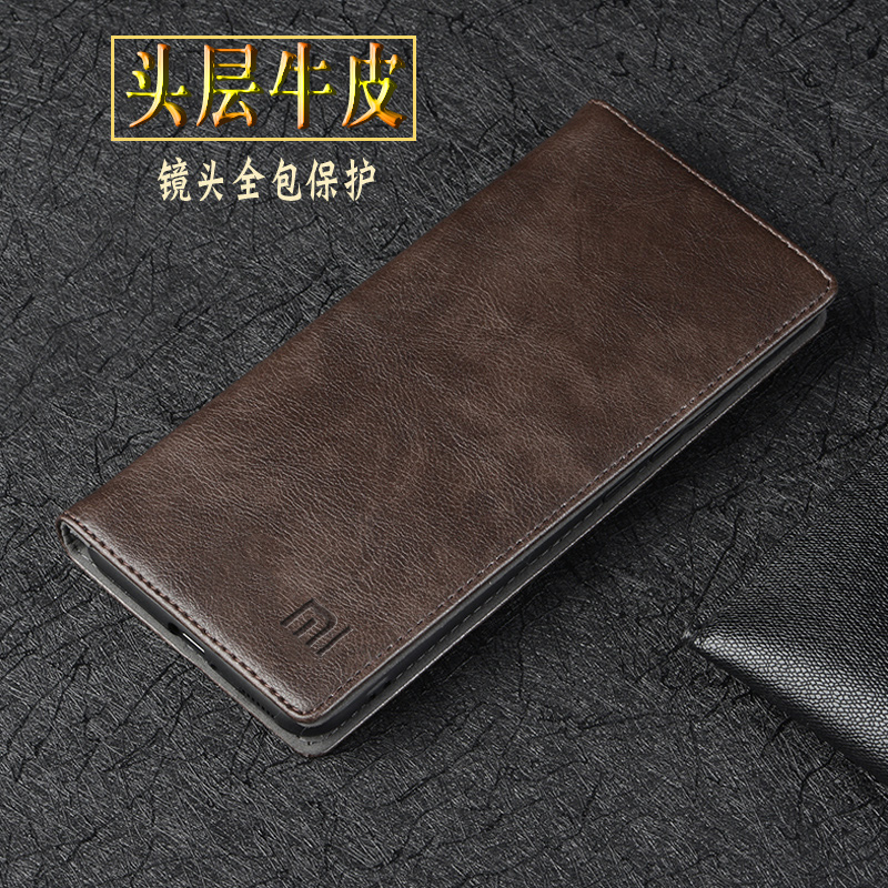 适用小米14Pro手机壳新款真皮镜头全包防摔外壳 小米14保护套翻盖皮套 xiaomi商务牛皮手机套男款女款正品