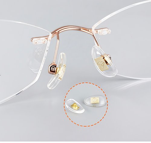 小皇冠眼镜鼻托金色银色铜芯pv材质硬鼻托锁式通用眼睛鼻垫配件