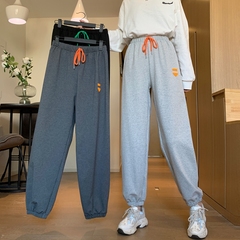 Real shot of 2021 spring and summer new sports pants, high waist, solid color Harem Pants, 9-point casual pants, women's fashion