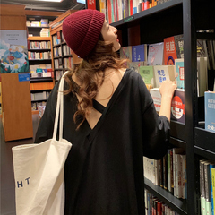 New cotton summer clothes Europe station loose T-shirt women's backless top