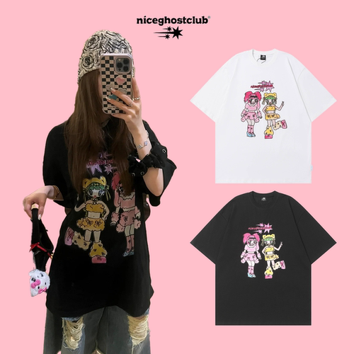 【官方正品】nice ghost club卡通可爱短袖T恤姜涩琪同款NGC上衣