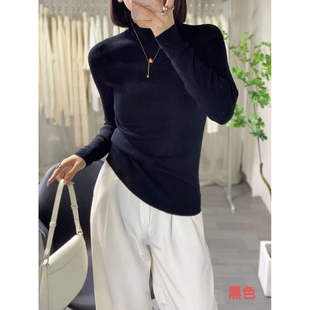 德国扬子纱100%羊毛衫女半高领加厚套针织头毛衣打底衫羊绒衫长袖