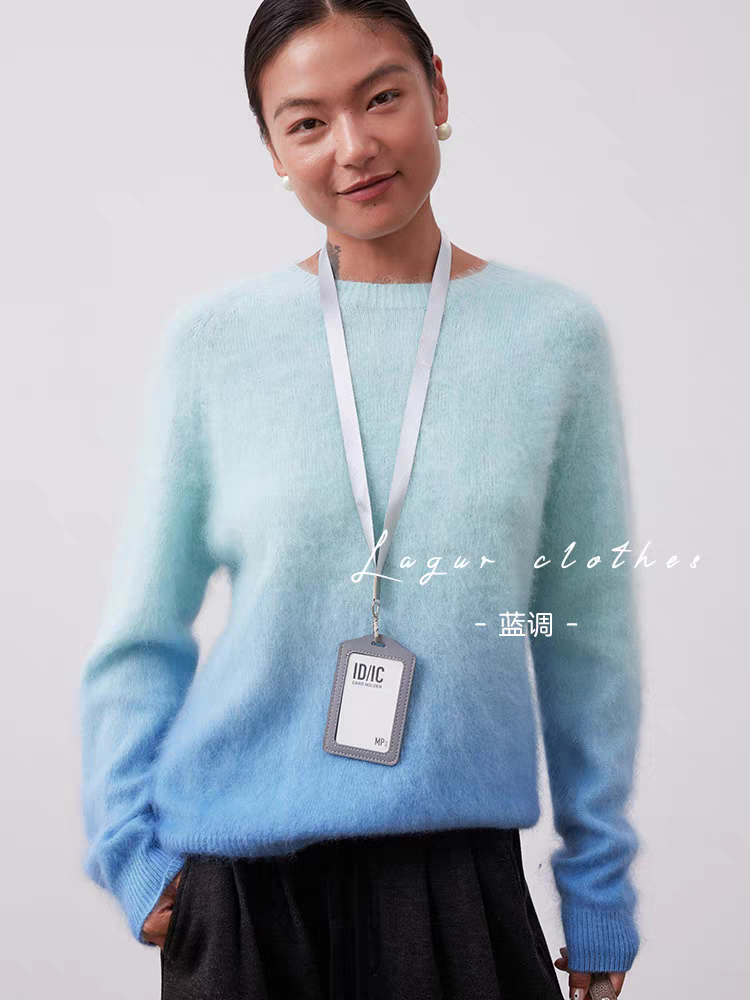 Lagur奢华雾绒/真丝*羊绒毛衣套头加厚保暖针织上衣秋冬质感穿搭