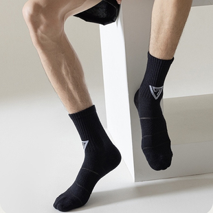 我真的爱死这运动袜！专业马拉松跑步袜子男女田径袜黑白色中筒袜