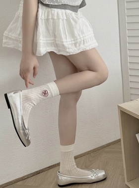 Jue了！！粉色爱心堆堆袜wa~也太有夏日氛围了吧！白色甜美可爱