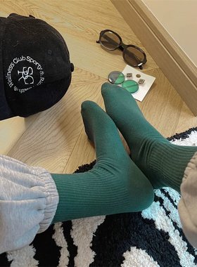 哦吼~绿色耶!被追问的墨绿色袜子好好看！深墨绿草绿橄榄绿咸菜绿