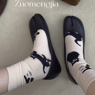 Tabi分趾袜新款上新啦!!米色猫咪真的超有质感～舒适耐穿的二指袜