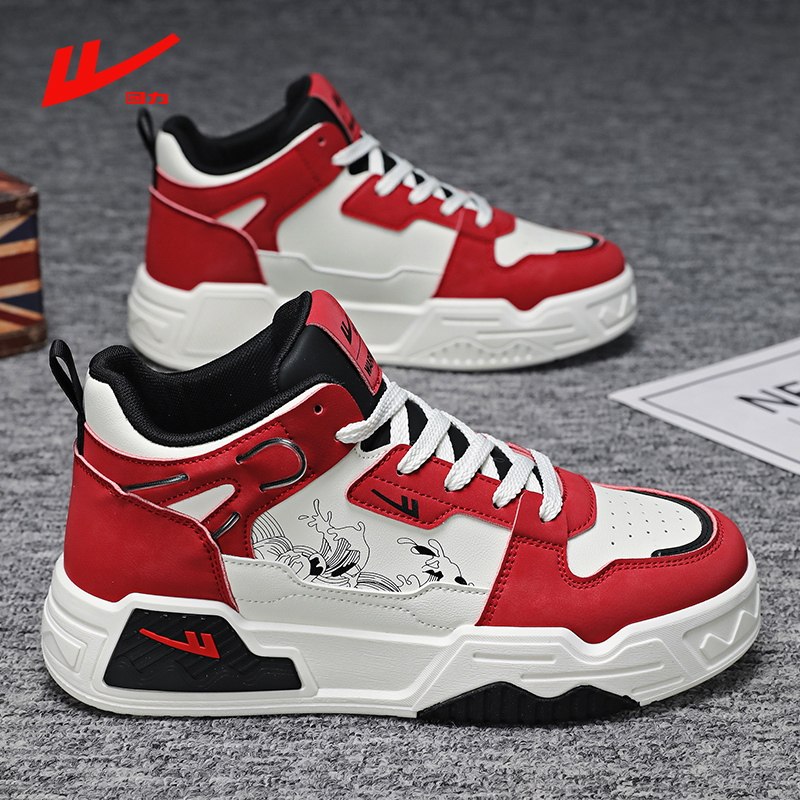 回力男鞋马年2026新款红色本命年冬季高帮运动板鞋男款休闲潮鞋子