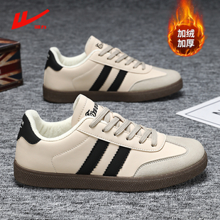 回力男鞋2025冬季加厚新款德训鞋加绒保暖运动板鞋百搭休闲鞋男款