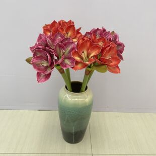 仿真手感君子兰朱顶红花客厅电视柜餐桌花瓶插花摆设茶几摆放花卉