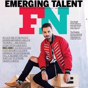 红色羊毛呢背后梵文真皮字母宫廷夹克男高街GL外套 AMIR player