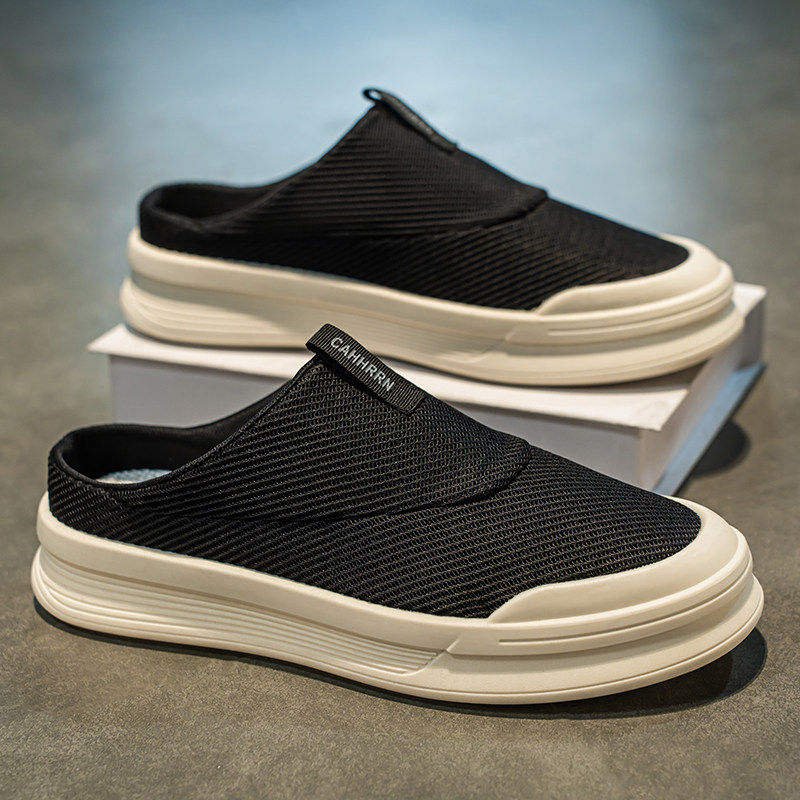 半拖鞋男夏季外穿防滑透气懒人一脚蹬凉拖男士办公室包头休闲凉鞋,流行男鞋,包头拖,淘宝优惠券,粉丝福利购,淘宝优惠卷