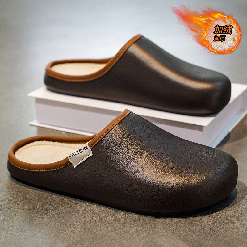 棉拖鞋男款冬季居家室内加绒保暖棉鞋外穿防水防滑软底大码45拖鞋,流行男鞋,一字拖,淘宝优惠券,粉丝福利购,淘宝优惠卷