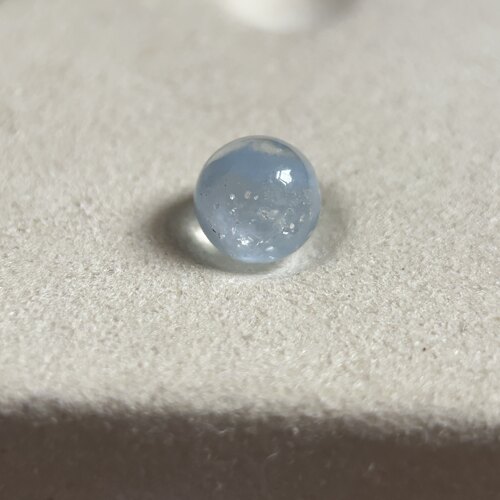 精品异象·双面景蓝兔毛团碎晶晶共生（7.7mm  适合镶嵌戒指）