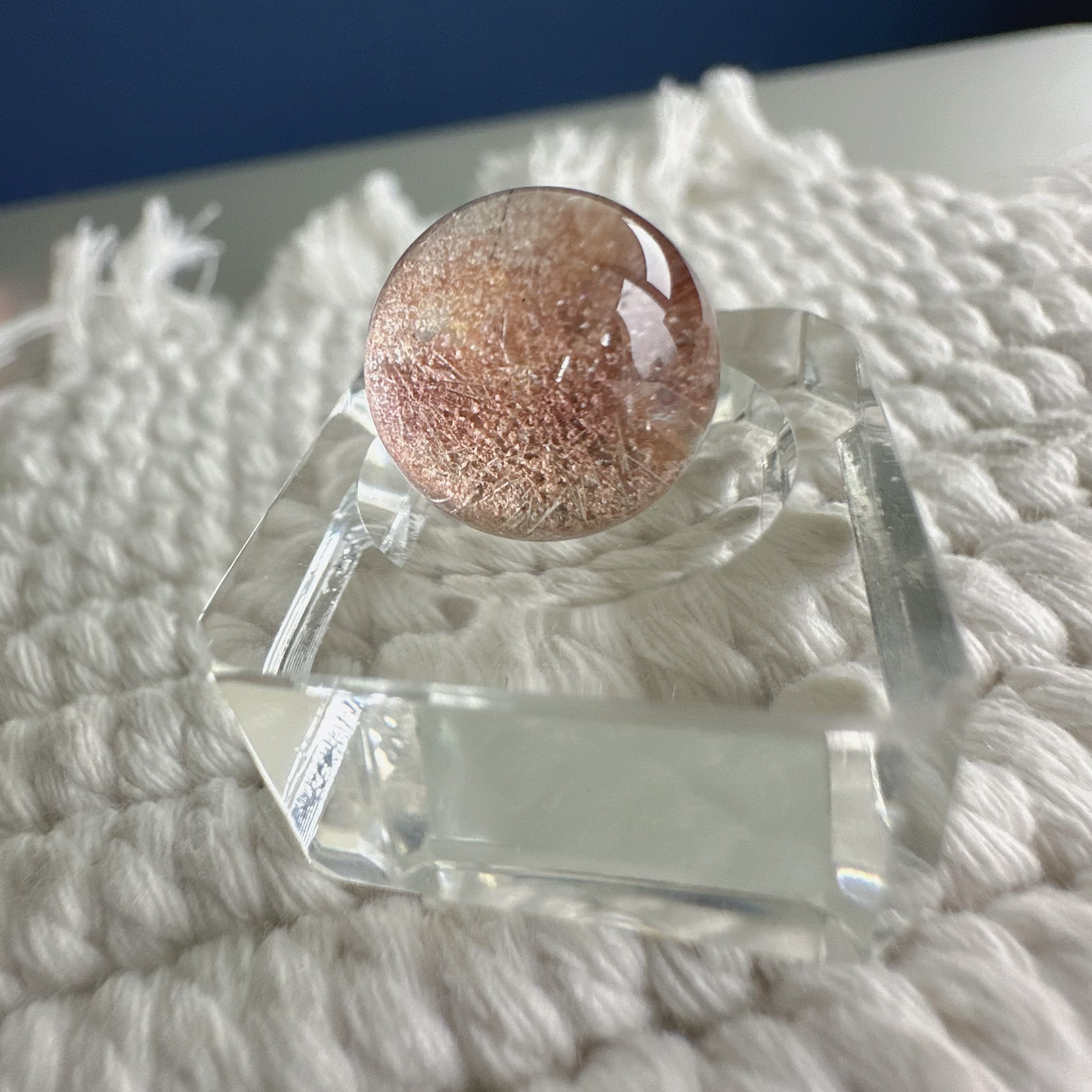 精品异象·渐变橘粉雪霜幽灵穿发带晶中晶共生(13.1mm)