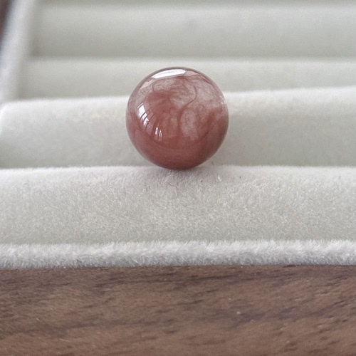 天然水晶净体粉紫卷毛兔毛水晶圆珠｜9.8mm