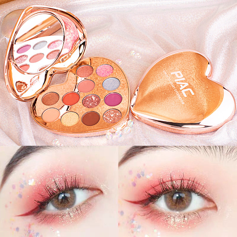 PIAC爱心桃12色眼影盘平价学生防水珠光哑光闪粉亮片仙女神仙眼影在类目 彩妆/香水/美妆工具, 眼影中 - 来自Buy2taobao.com提供专业的淘宝代购服务