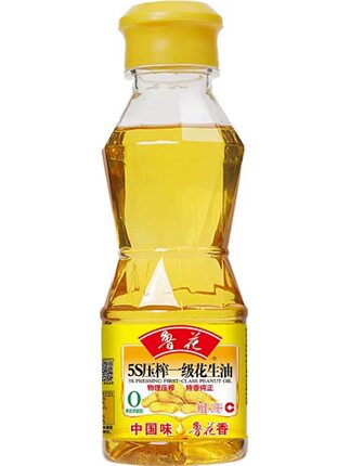 鲁花5s物理压榨一级花生油200ml*4小瓶家用炒菜食用油 家用油