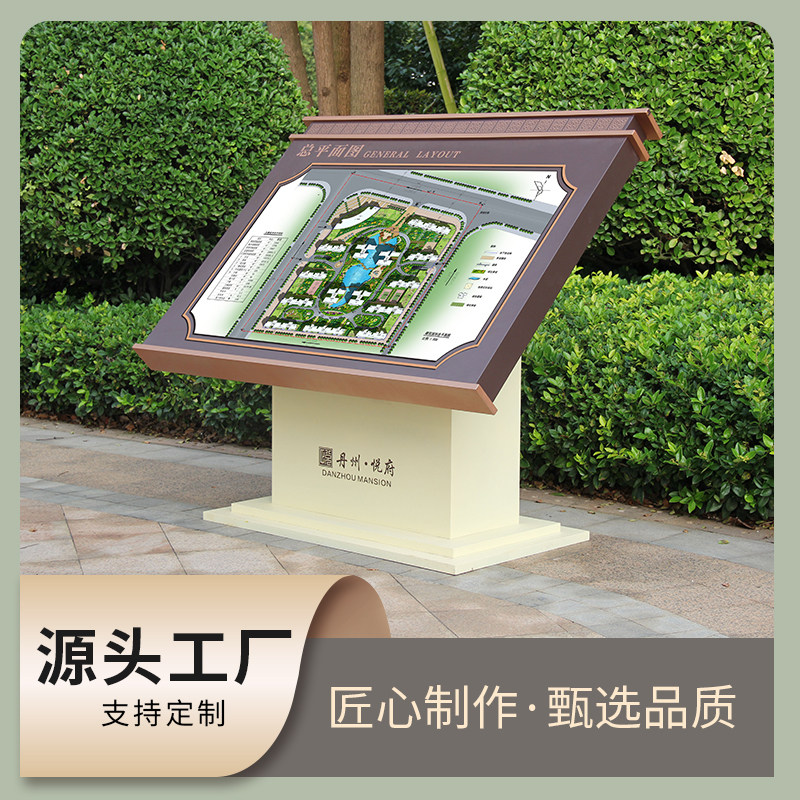 户外总平图标识导览指示牌小区宣传栏告示牌楼栋指示牌楼层索引牌