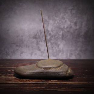 一诺轩纯天然奇石香插香具线香底座香托茶室文房雅室禅意摆件实拍