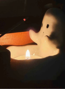 万圣节Ghost Aroma Candle Holder幽灵烛台家居装饰场地布置道具