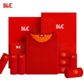 袜子结婚内衣保暖套装 KC男女士大红色本命年秋衣裤 棉质内裤