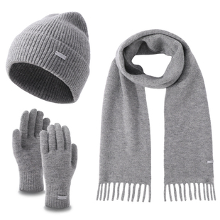 本命年红色女童保暖帽子围巾手套三件套秋冬季男女生女款女孩男款