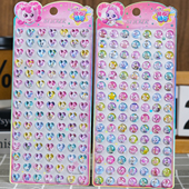 儿童贴纸爱心宝石钻石浮雕贴女孩卡通奇妙萌可水晶3d立体装 饰贴画