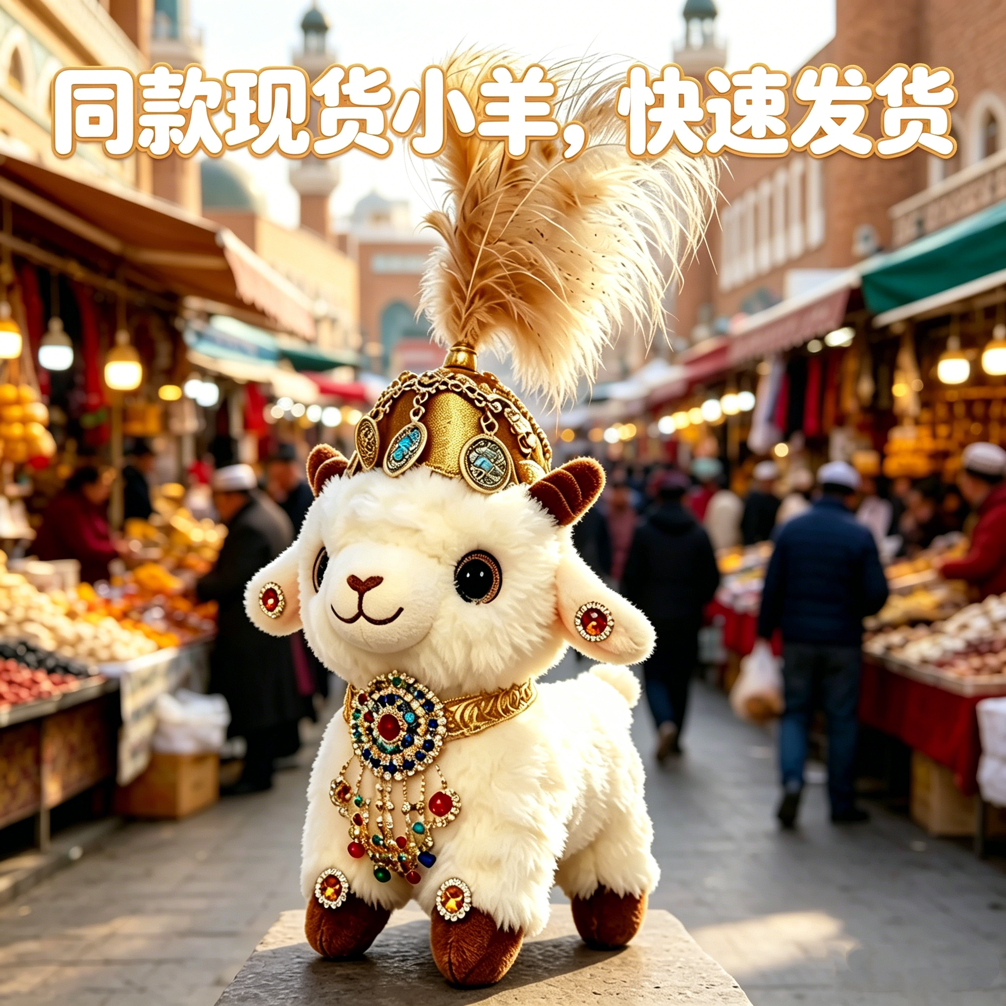 现货金泉同款新疆小羊民族特色呆萌羊挂件小羊哥款富贵羊毛绒公仔