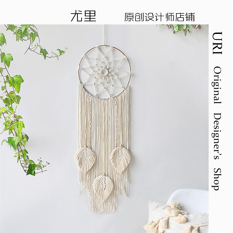 北欧手工编织挂毯猫头鹰壁饰